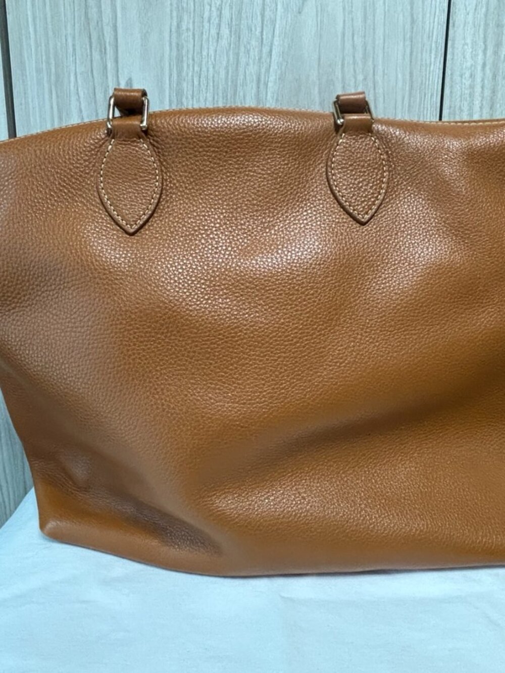 Dooney & Bourke Pebble Leather Large Satchel Tote Crossbody – British Tan/Cognac - Picture 3 of 7